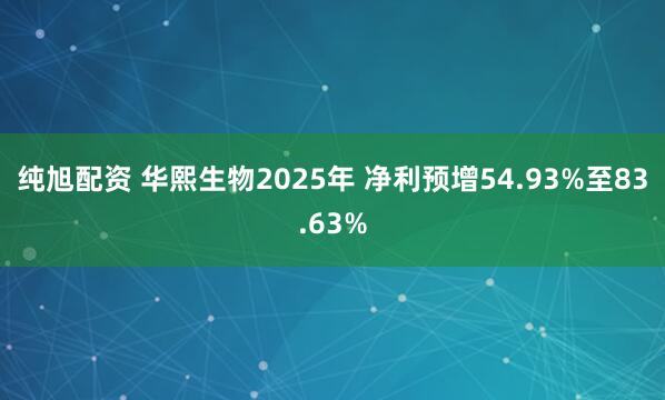 纯旭配资 华熙生物2025年 净利预增54.93%至83.63%